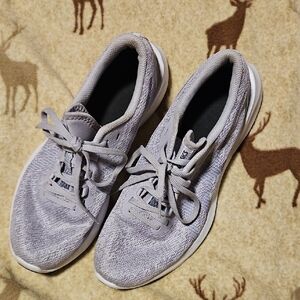 Asics Light Gray Knit Athletic Running Sneakers